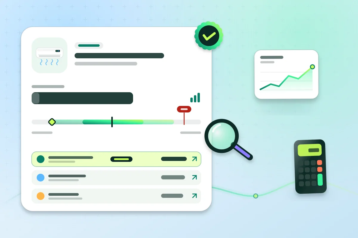 DAAM price check for DC inverter air conditioners: the verified market range, median and cheapest in-stock offer